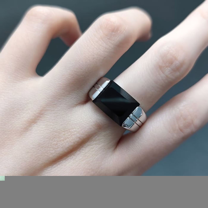 Signet ring mit Schwarzer Achat