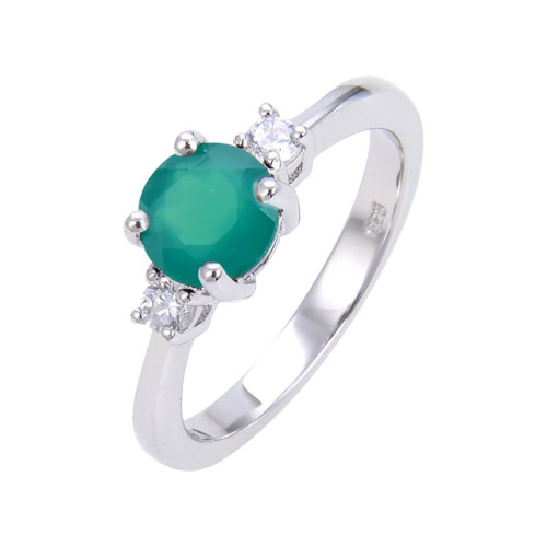Grün Achat Ring aus 925 Sterling