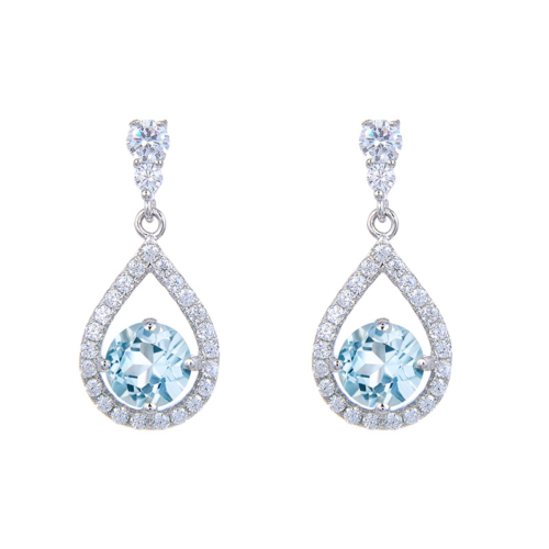 Blauer Topas Ohrringe Aus Silber