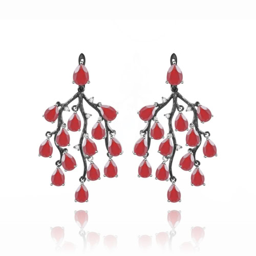 Roter Achat Ohrringe Aus Silber