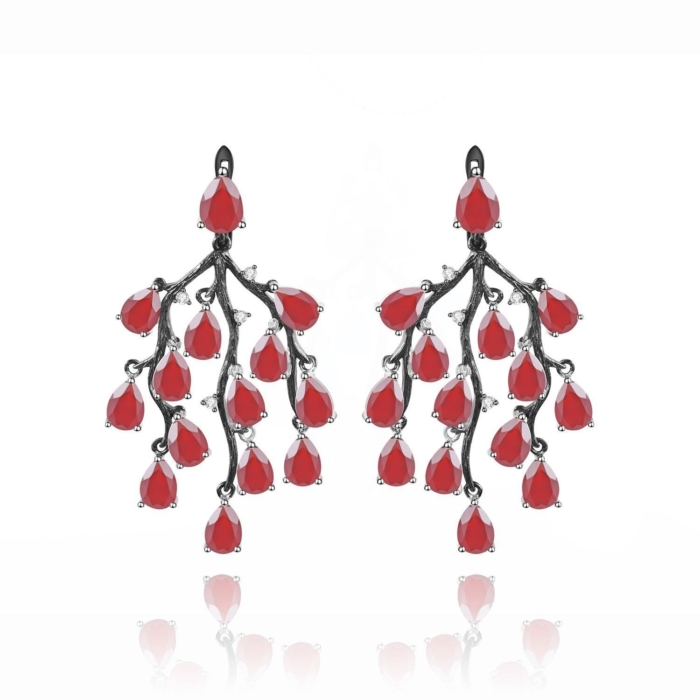 Roter Achat Ohrringe Aus Silber