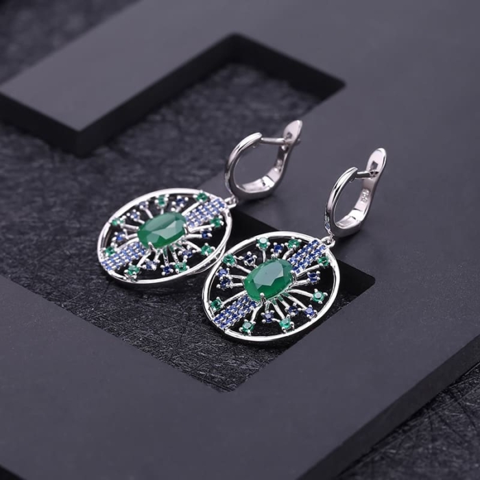 Ohrringe Silber mit Rund Anhänger