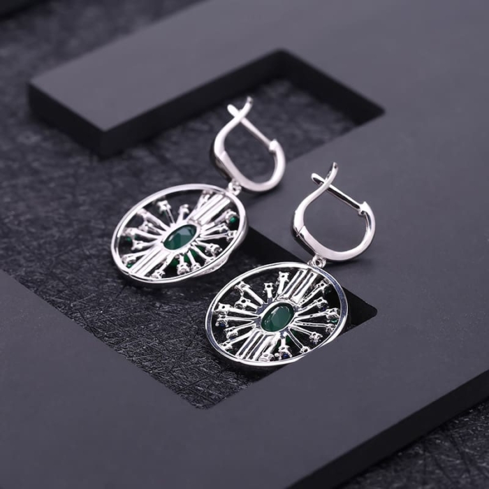 Ohrringe Silber mit Rund Anhänger