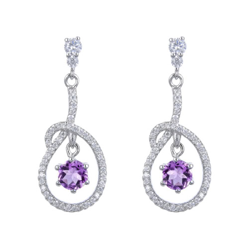 Anhänger Ohrringe mit Amethyst
