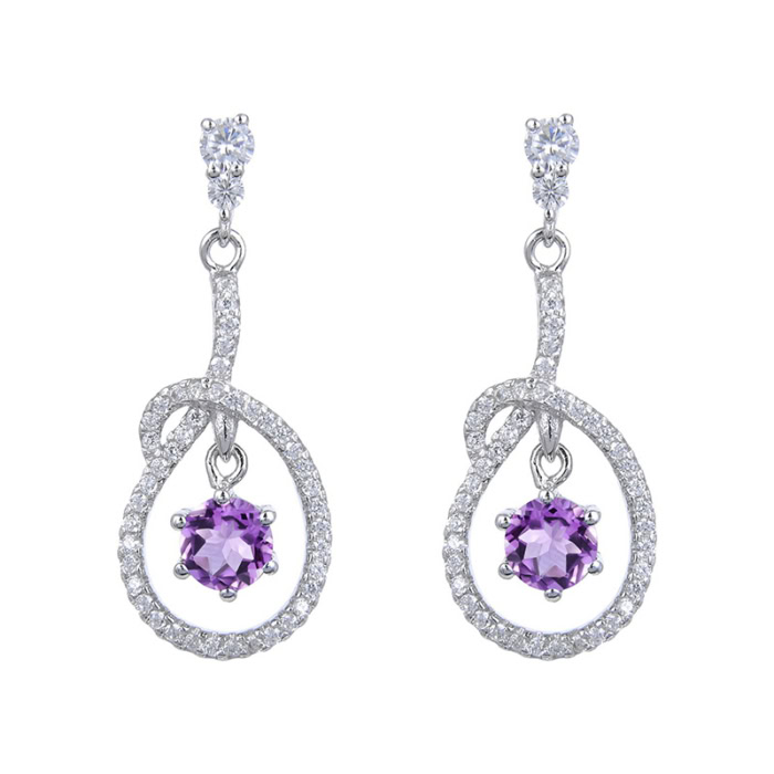 Anhänger Ohrringe mit Amethyst