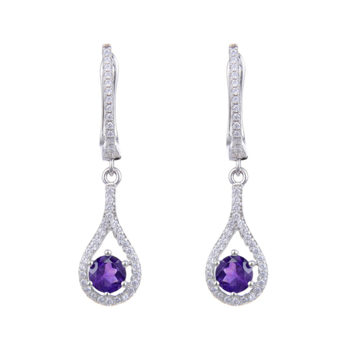 Amethyst Ohrringe Silber mit Zirkonia