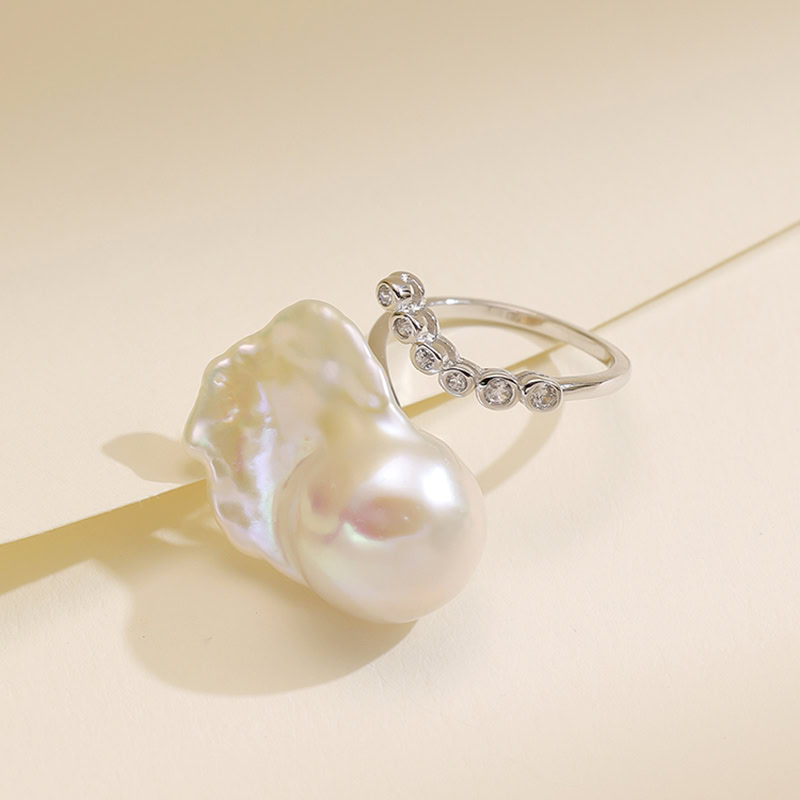 Silber Ring mit Barock Perlen