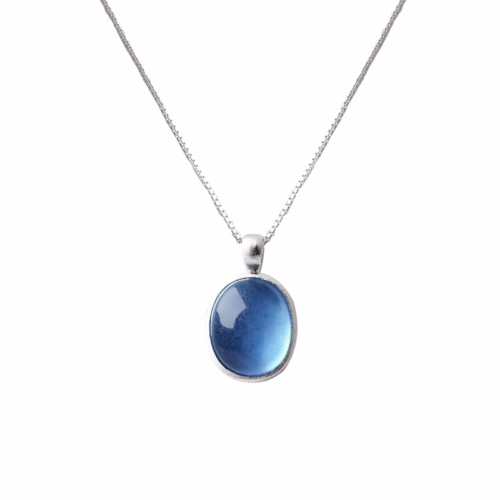 Damen Kette mit Aquamarin Anhänger