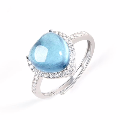 Herz Ring mit Aquamarin