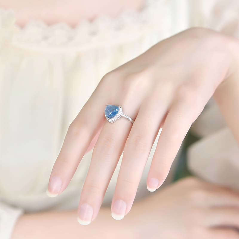 Herz Ring mit Aquamarin