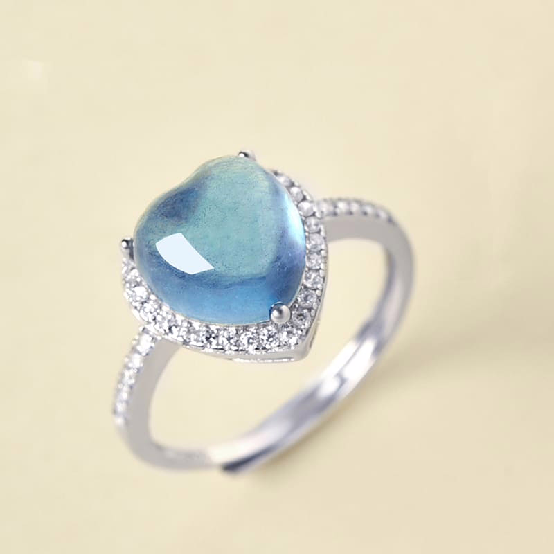 Herz Ring mit Aquamarin