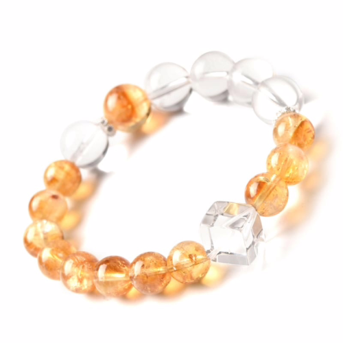 Citrin und Weißer Kristall Armband