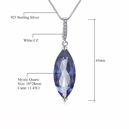 Blauer Quarz Anhänger Kette für Damen