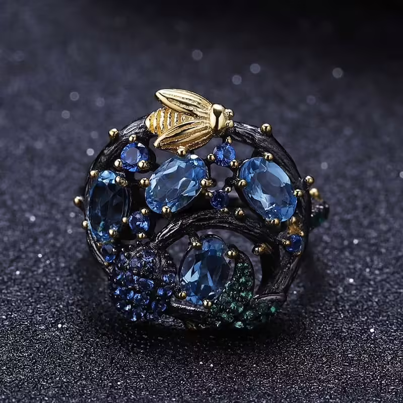 Damen Ring mit Topas Stein