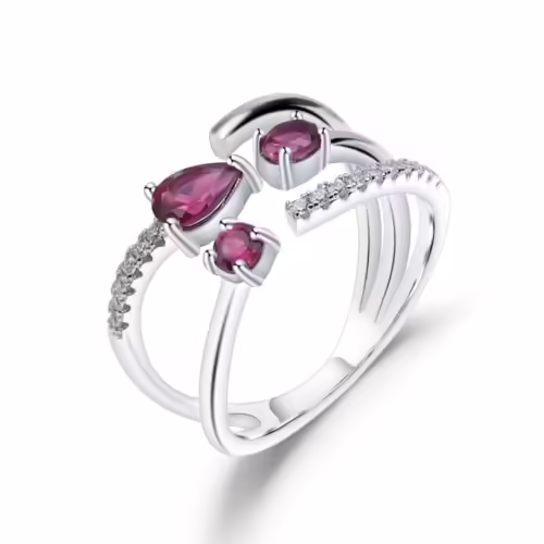 Trinity Ring mit Rosengranat