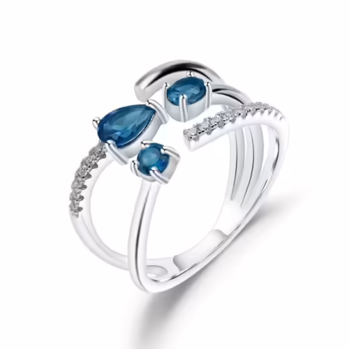 Ring Trinity mit London Blue Topas