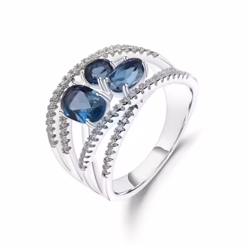 London Blue Topas Ring Aus Silber