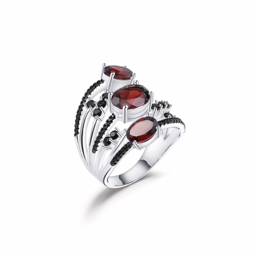 Granat Ring aus 925 Silber