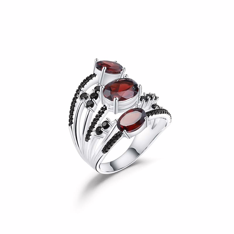 Granat Ring aus 925 Silber