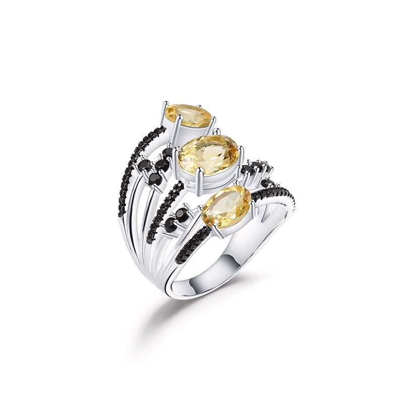 Citrin Ring aus 925 Silber