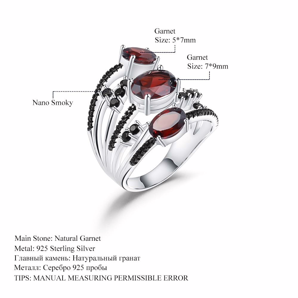 Granat Ring aus 925 Silber