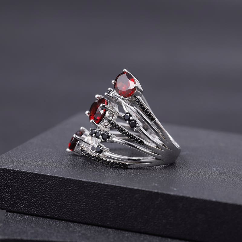 Granat Ring aus 925 Silber