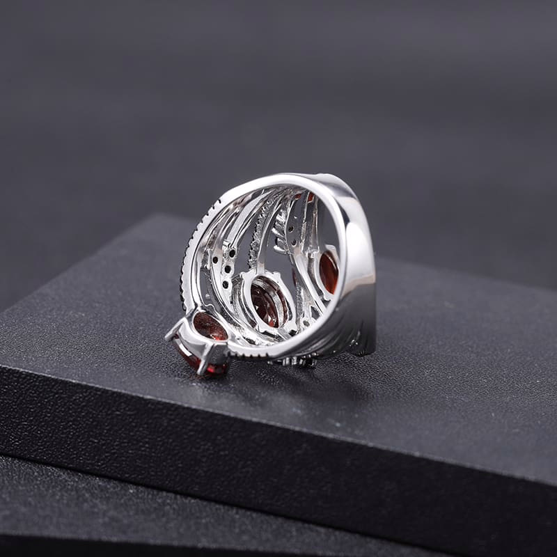 Granat Ring aus 925 Silber