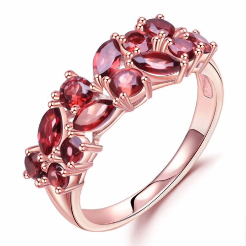 Rosegold Ring Damen mit Granat