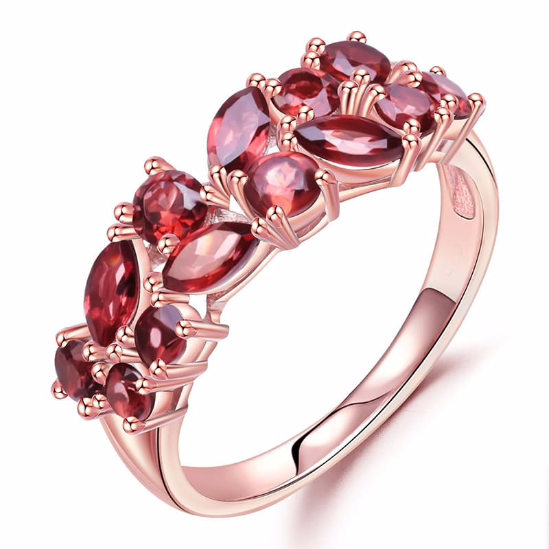Rosegold Ring Damen mit Granat