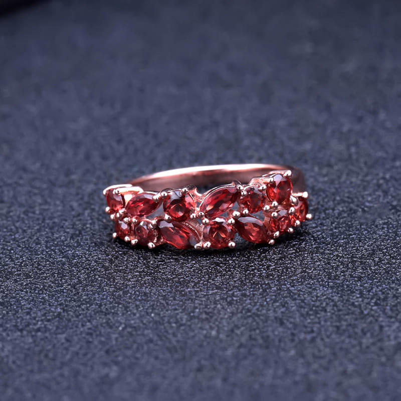 Rosegold Ring Damen mit Granat