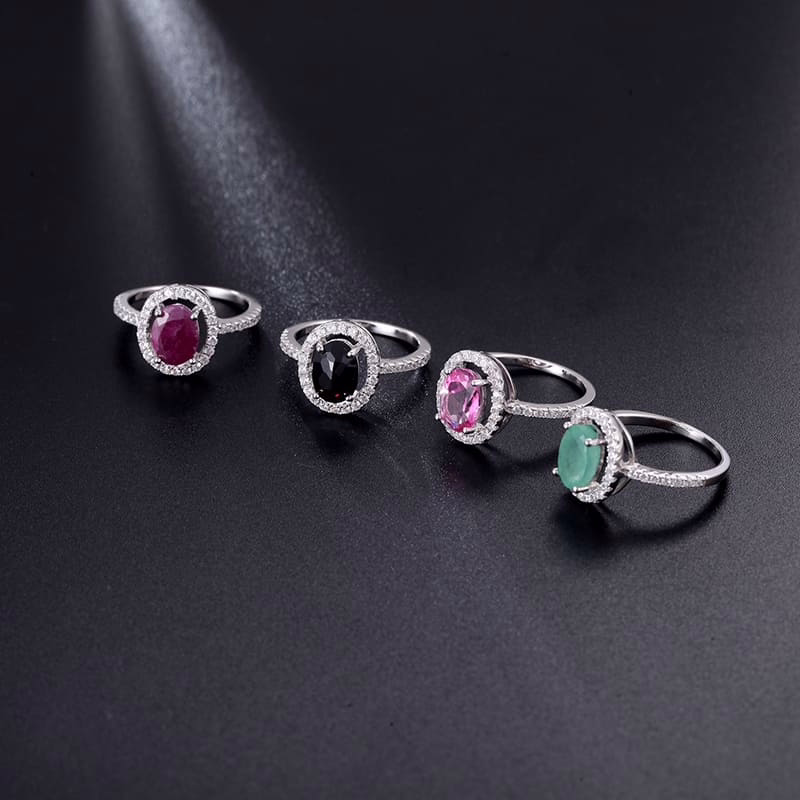 Oval Engagement Ring mit Steine – Bild 2