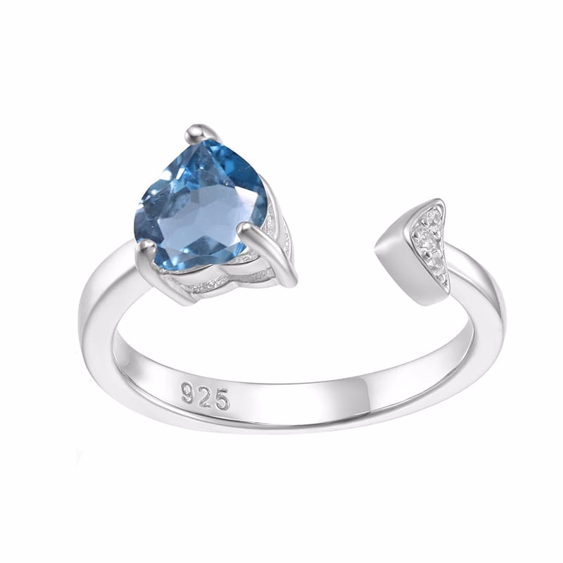 Herzförmiger Topas Ring Aus Silber