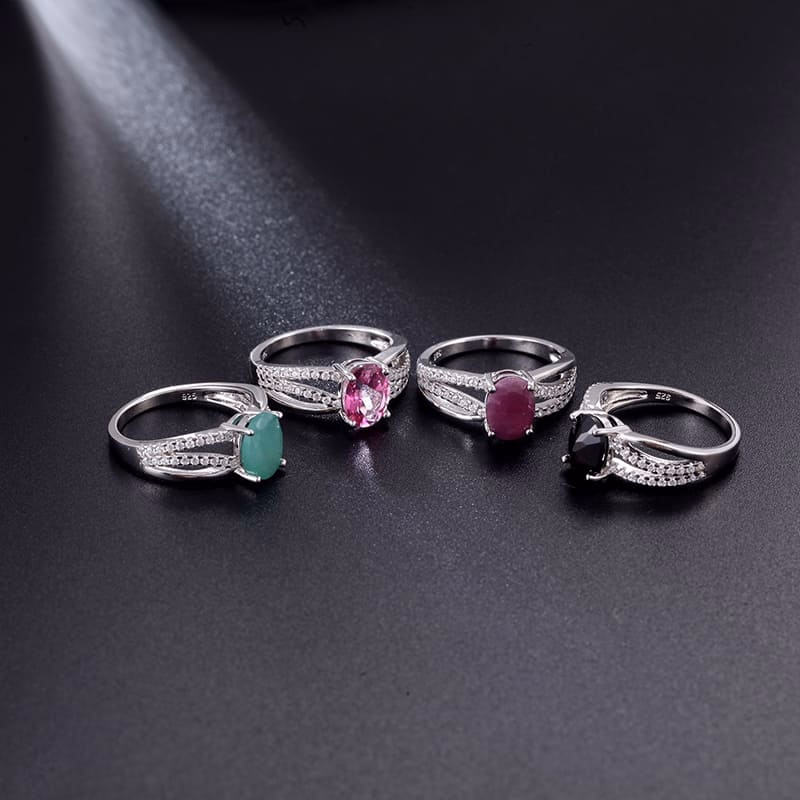 Oval Rauchquarz Ring mit Zirkonia