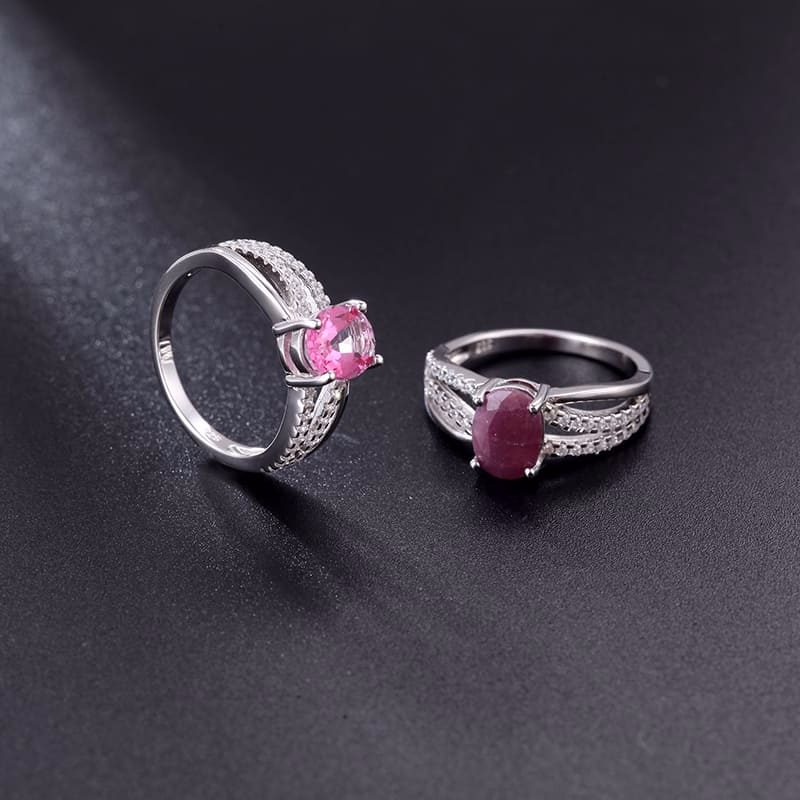 Oval Rauchquarz Ring mit Zirkonia