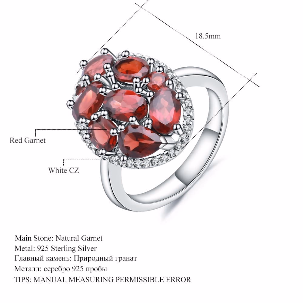 Silber Extravagante Ring mit Granat