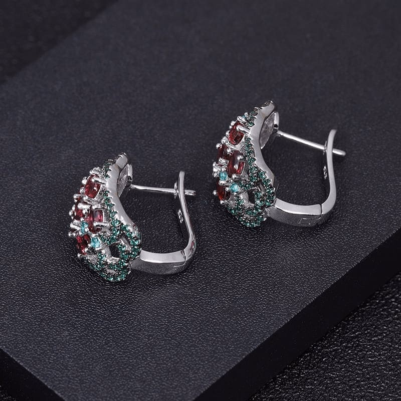 Ohrringe Silber Design mit Granat