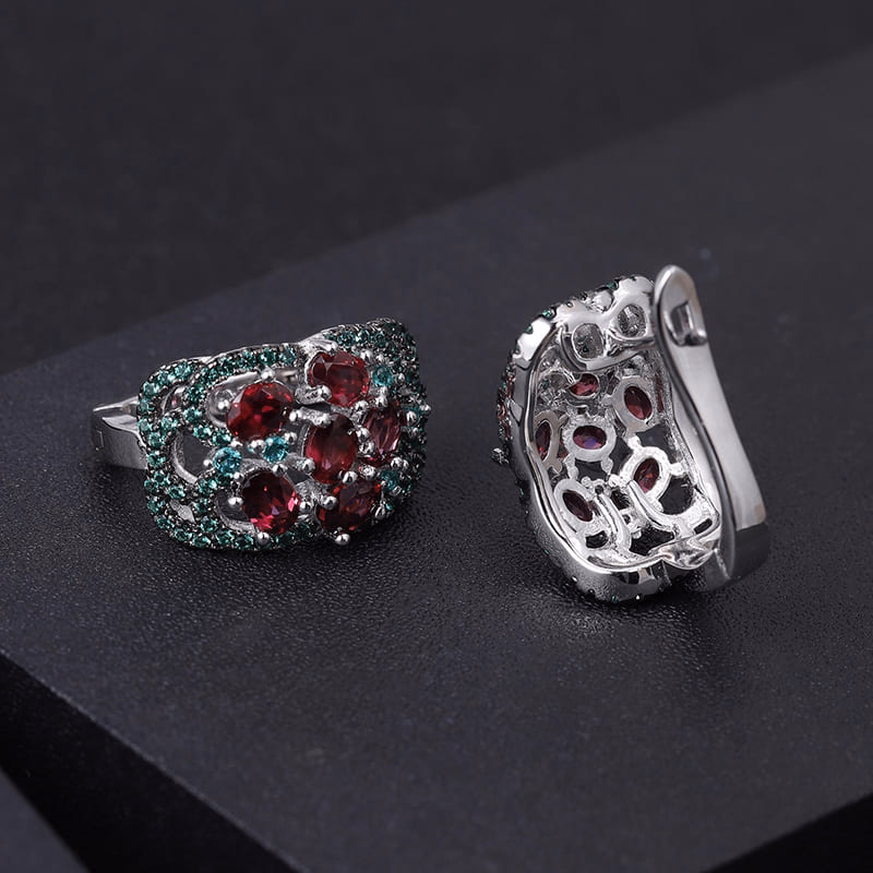 Ohrringe Silber Design mit Granat