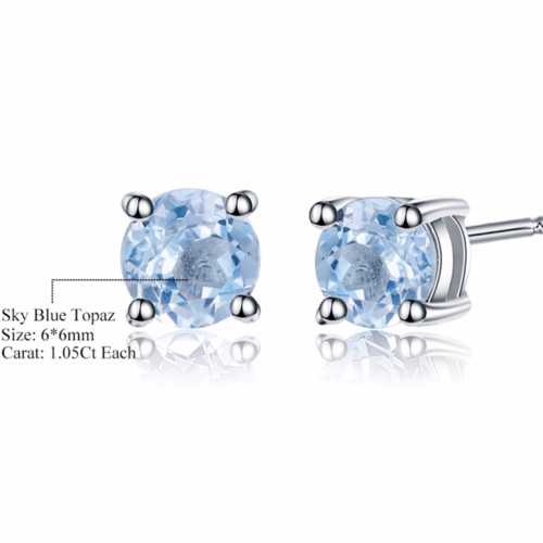 Silber Schlichte Ohrringe mit Topas