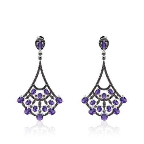 Vintage Ohrringe silber Amethyst