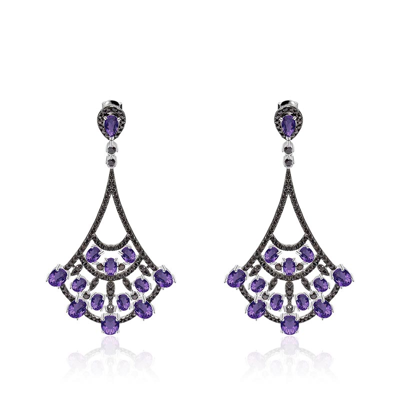 Vintage Ohrringe silber Amethyst