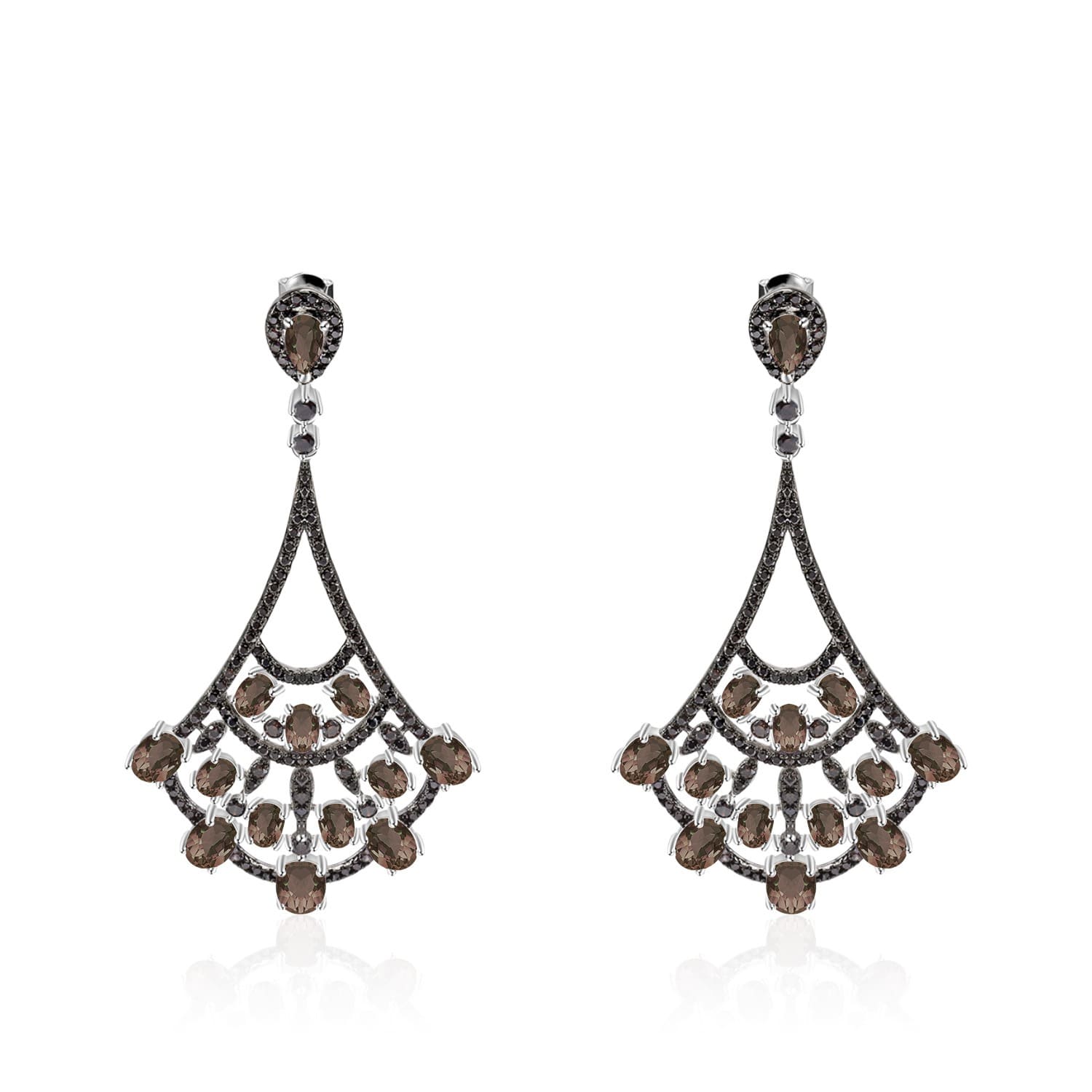 Vintage Ohrringe silber Citrin