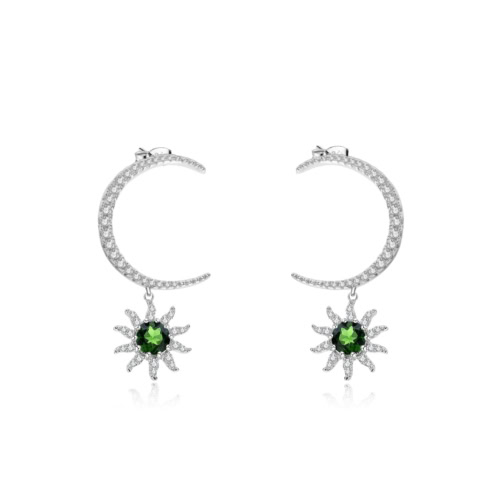 Mond Ohrringe Silber Sonne damen