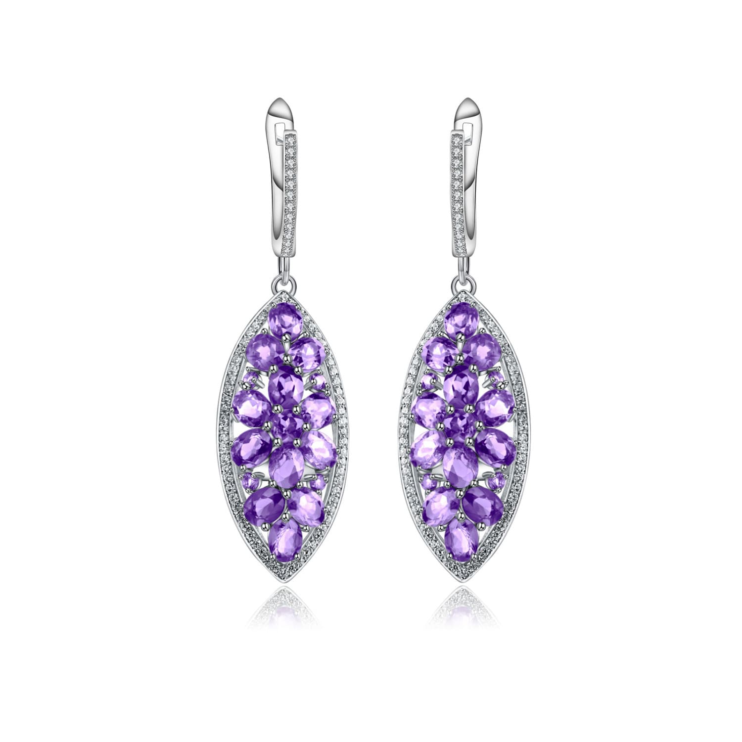Amethyst Extravagante Ohrringe Silber