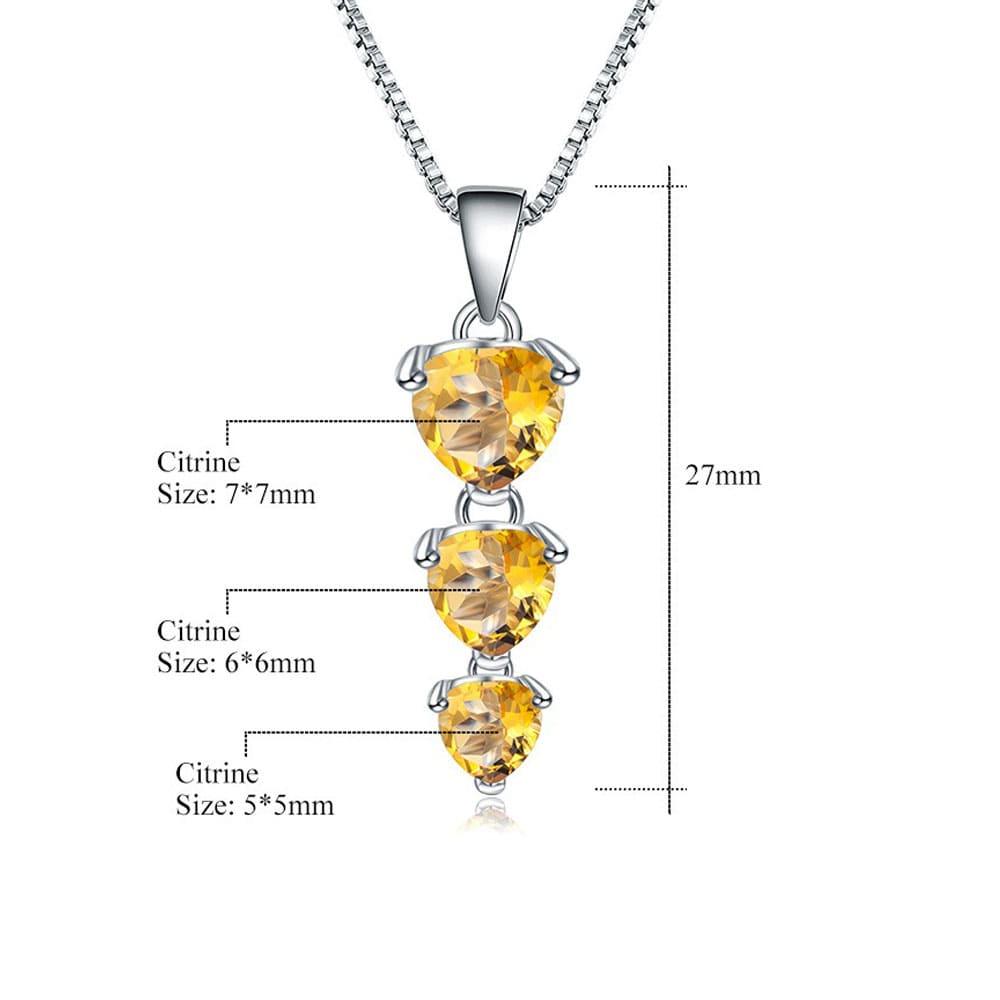 Damen silber Citrin Kette mit Herzanhänger