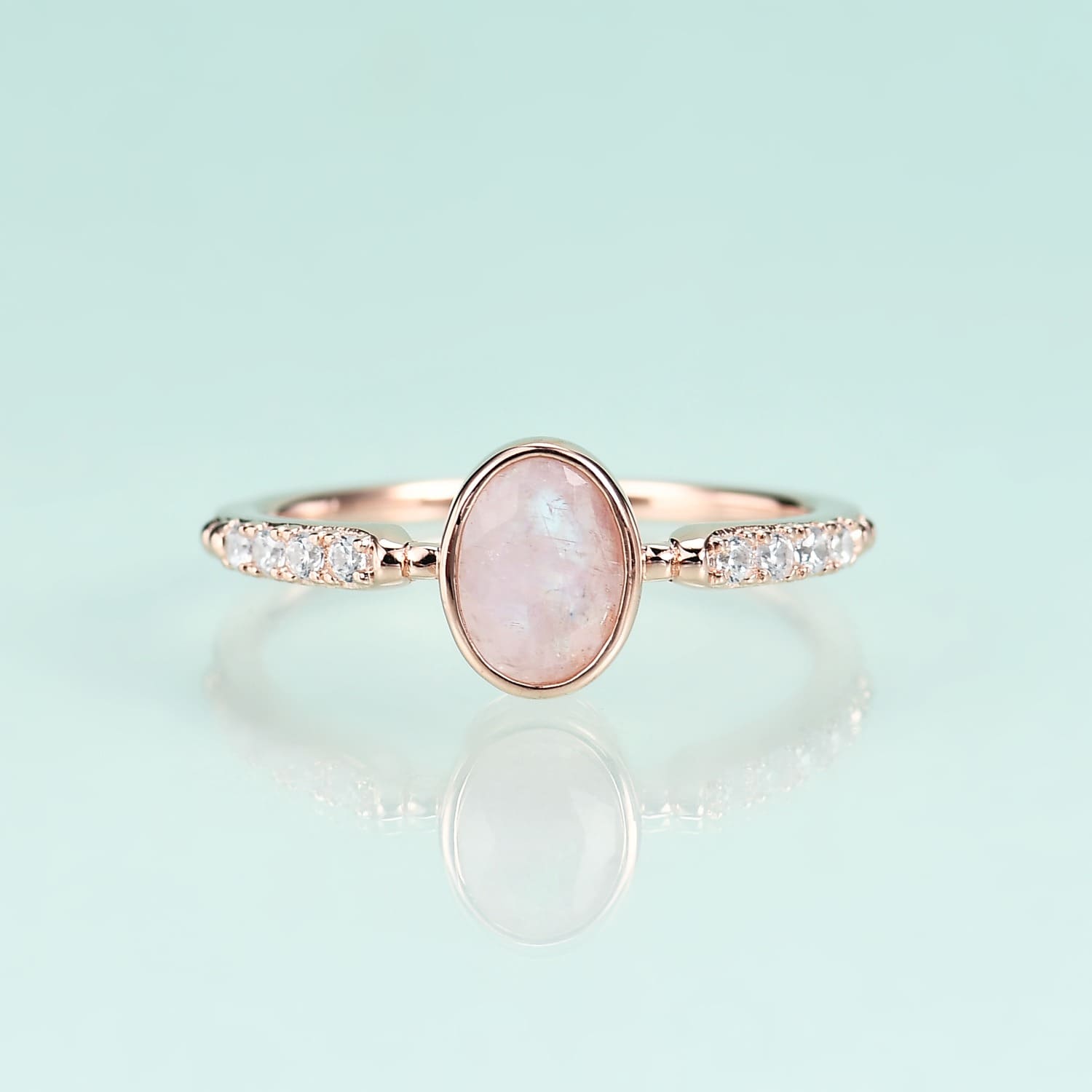 Echter Mondstein Ring für Damen