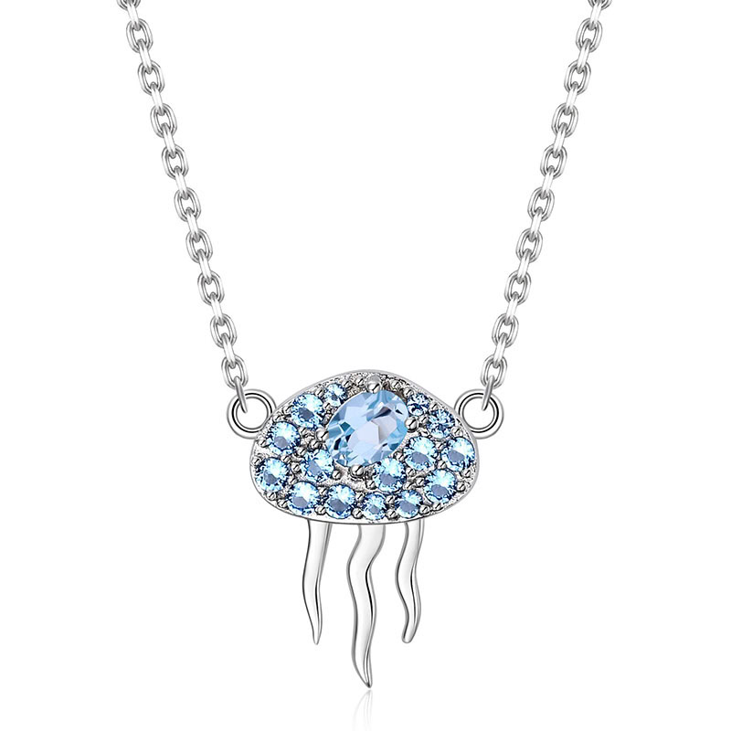 Qualle choker kette mit Topas
