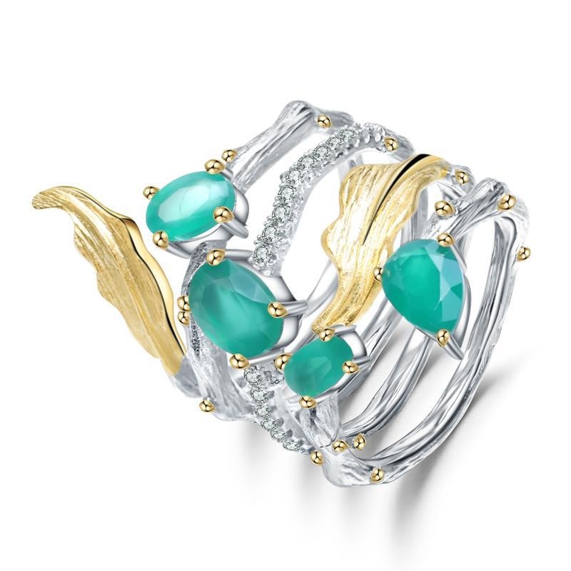 Außergewöhnliche Ring Silber mit Edelstein