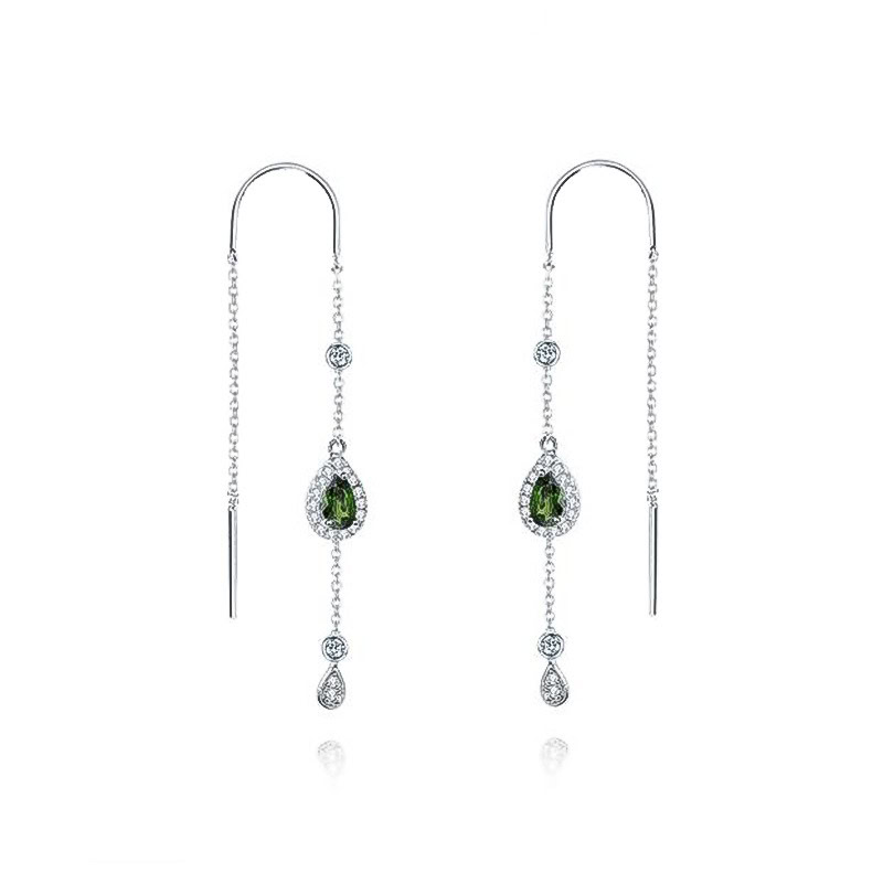 Einfädler Ohrringe mit Diopside