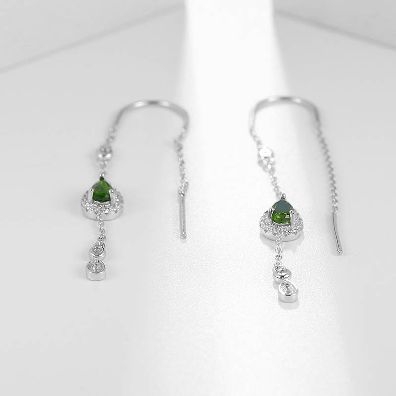 Einfädler Ohrringe mit Diopside