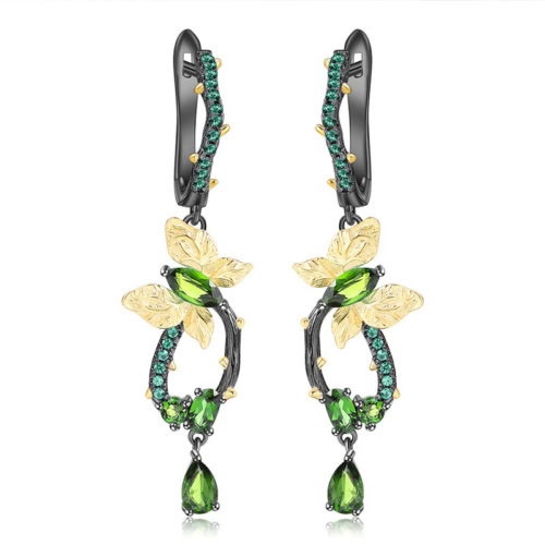 Schmetterling Ohrringe mit Diopside